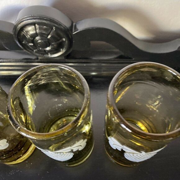 Hand made Mexico Glasses W/ Acorn Frosted Design - Picture 4 of 8